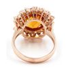 Image 5 : 6.21 Carat Oval Cut Madeira Citrine Diamond Engagement Ring in 14k Rose Gold