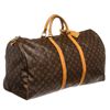 Image 3 : Louis Vuitton Monogram Canvas Leather Keepall 60 cm Duffle Bag Luggage
