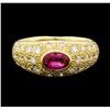 Image 2 : 0.56 ctw Ruby and Diamond Ring - 18KT Yellow Gold