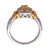 Image 3 : 0.74 ctw Yellow and White Diamond Ring - 18KT White and Yellow Ring