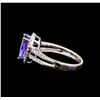 Image 3 : 14KT White Gold 2.51 ctw Tanzanite and Diamond Ring