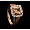 Image 4 : 1.92 ctw Morganite and Diamond Ring - 14KT Rose Gold
