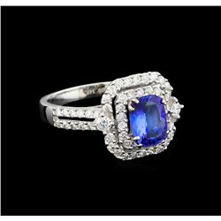 14KT White Gold 1.61 ctw Tanzanite and Diamond Ring