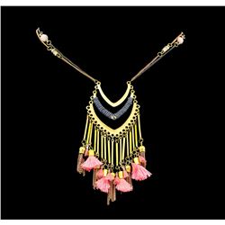 V Chandelier Chain Necklace - Gold Plated