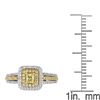 Image 4 : 0.77 ctw Yellow and White Diamond Ring - 18KT White and Yellow Gold