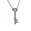 Image 2 : Designer 14 KT White Gold 0.35 CT Diamond Key Pendant Necklace