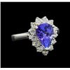 Image 1 : 2.28 ctw Tanzanite and Diamond Ring - 14KT White Gold