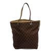 Image 3 : Gucci Brown Green Canvas Leather Monogram Tote Bag