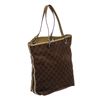 Image 5 : Gucci Brown Green Canvas Leather Monogram Tote Bag