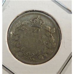1916 Canadian Silver King George 10 Cent Coin