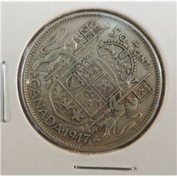1947 Canadian Silver 50 Cent coin