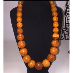 Antique Natural Butterscotch Egg Yolk Amber Necklace