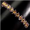 Image 1 : Natural Yellow Citrine Rhodolite Garnet Bracelet