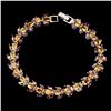 Image 2 : Natural Yellow Citrine Rhodolite Garnet Bracelet