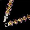 Image 3 : Natural Yellow Citrine Rhodolite Garnet Bracelet