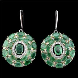 Natural Top Green Emerald 92 Carats  Earrings