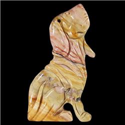 Natural Stone Hand Carved Dog Pendant