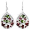 Image 1 : NATURAL RHODOLITE GARNET, CHROME DIOPSIDE Earrings