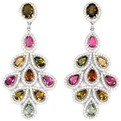 NATURAL MULTI COLOR TOURMALINE Earrings