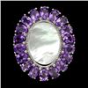 Image 1 : Natural  Purple Amethyst Mother Of Pearl Ring