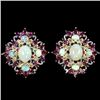 Image 1 : NATURAL OPAL CITRINE RHODOLITE  TOURMALINE Earring