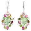 Image 1 : Natural Green Amethyst & Fancy Color Tourmaline Earring