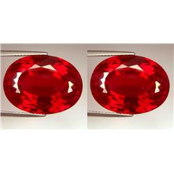 Natural Pigeon Blood/Vivid Red Burma Ruby Pair 0.74 Cts