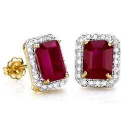 Genuine Ruby  Solid Gold Earrings