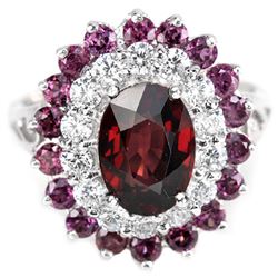 NATURAL PURPLISH PINK RHODOLITE GARNET Ring