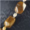 Image 3 : Petrified Wood Opal Hand-Made Diamond Polished Necklace