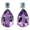 Image 1 : Natural PURPLE AMETHYST TOPAZ Earrings