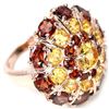 Image 2 : NATURAL DARK ORANGE RED GARNET & CITRINE Ring