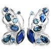 Image 1 : Natural BLUE SAPPHIRE BUTTERFLY EARRING