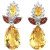 Image 1 : NATURAL ORANGISH YELLOW CITRINE GARNET Earring