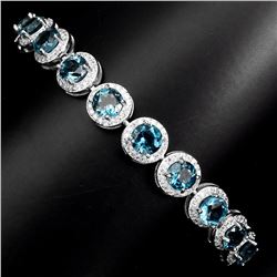Natural Stunning  London Blue Topaz Bracelet