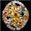 Image 1 : Natural MULTI COLOR SAPPHIRE & Citrine Ring