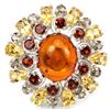 Image 1 : NATURAL AMBER CITRINE GARNET Ring