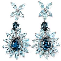 Natural  LONDON & SKY BLUE TOPAZ Earrings