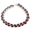 Image 1 : NATURAL AAA DARK ORANGE RED GARNET Bracelet