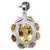 Image 1 : Natural YELLOW CITRINE & Fancy SAPPHIRE Pendant