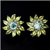 Image 1 : Natural Seafoam Blue Zircon Peridot 56.45 Carats Earrings