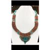 Image 1 : Tibet Hand Made Turquoise & Coral Necklace