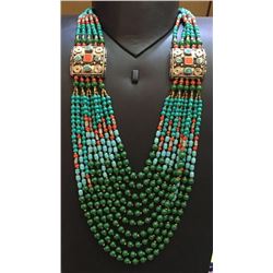 Tibet Natural Stone Tribal Queen Royal Necklace