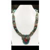 Image 1 : Tibet Hand Made Turquoise, Coral, Lapis Lazuli Necklace