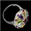Image 3 : Natural Mozambique Garnet Amethyst Citrine Peridot Topaz Ring