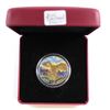 Image 1 : 2014 Canada $5 Coloured/Gold Plated Peregrine Falcon Fine Silver Coin (Tax Exempt)