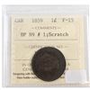 Image 1 : 1859 Canada 1-cent DP N9 #1 ICCS Certified F-15 (Scratch)