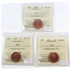 Image 1 : 1998, 1999, 2001 Canada 1-cent ICCS Certified MS-66. 3pcs
