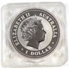 Image 2 : 1999 Australia 1oz Fine Silver Kookaburra (Tax Exempt). Coin comes encapsulated.