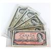 Image 1 : Estate Lot of 5 Notes from the Bank of Canada. Included is 1 x 1954 $2, 2 x 1954 $20s and 2 x 1973 $